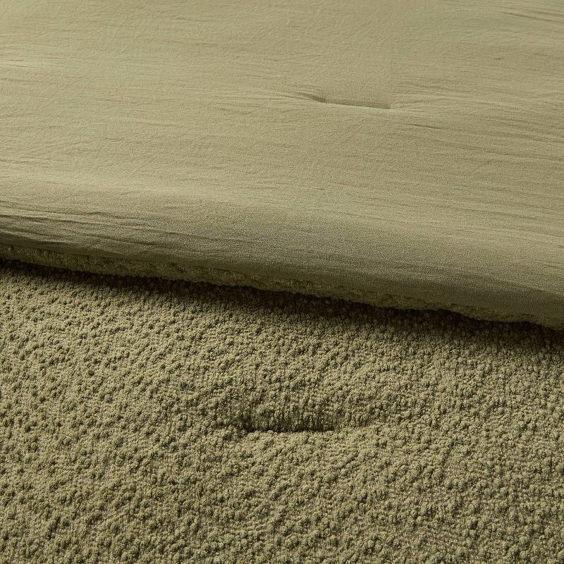 slide 3 of 5, King Boucle Comforter Set Green - Threshold™, 1 ct