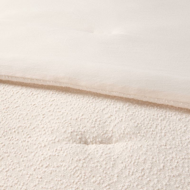 slide 3 of 5, Full/Queen Boucle Comforter Set Ivory - Threshold™, 1 ct