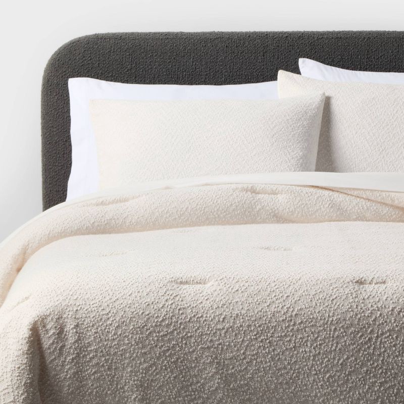 slide 1 of 5, Full/Queen Boucle Comforter Set Ivory - Threshold™, 1 ct