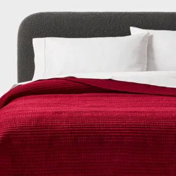 Full/Queen Ruched Velvet Quilt Red - Threshold™