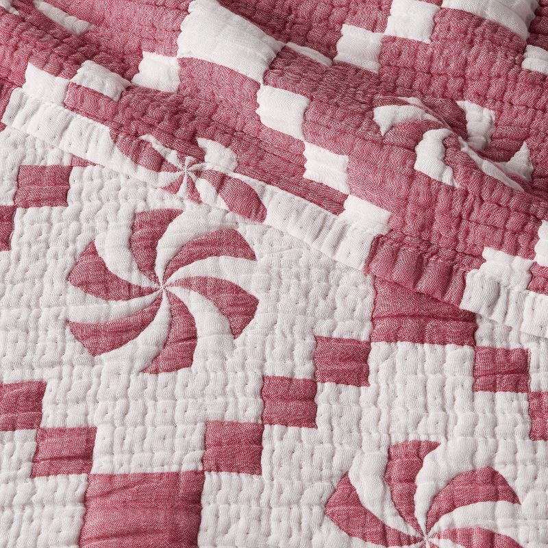 slide 3 of 5, Full/Queen Matelasse Christmas Quilt Set Red - Threshold™, 1 ct
