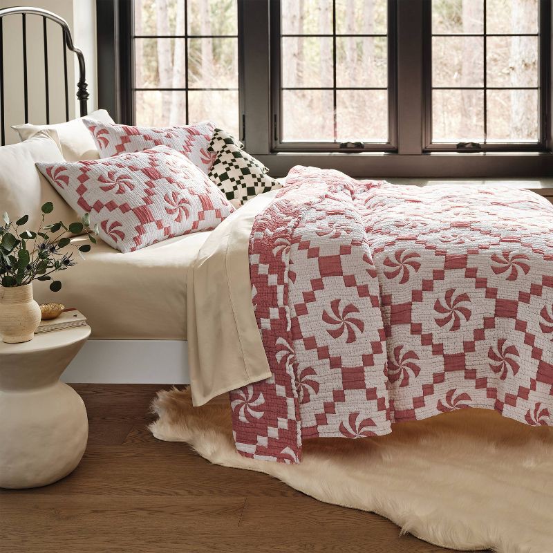 slide 2 of 5, King Matelasse Christmas Quilt Set Red - Threshold™, 1 ct
