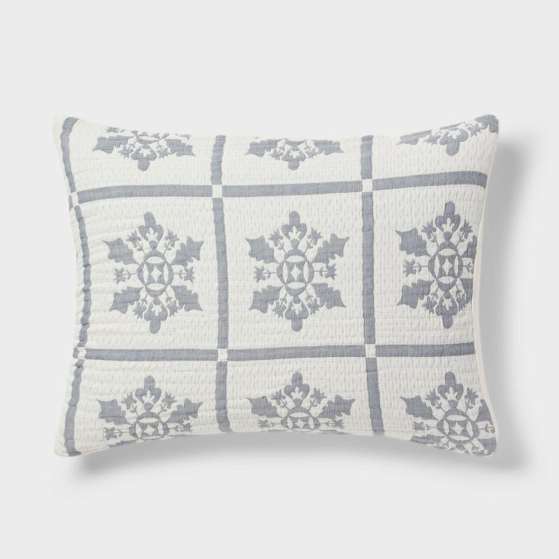 slide 4 of 5, Full/Queen Matelasse Christmas Quilt Set Snowflake - Threshold™, 1 ct