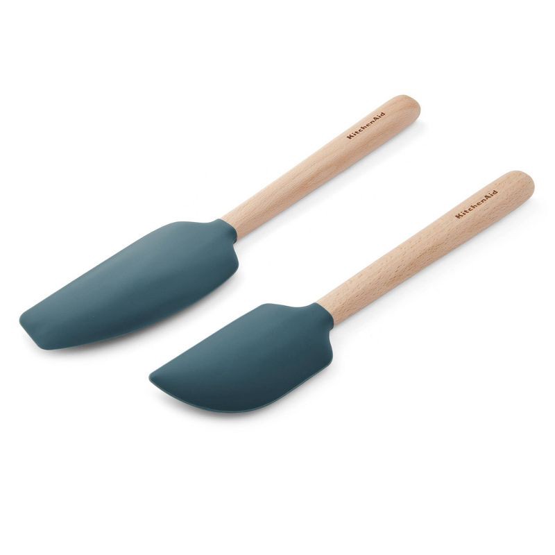 slide 1 of 6, KitchenAid 2pc Wood Spatula Set Agave, 2 ct