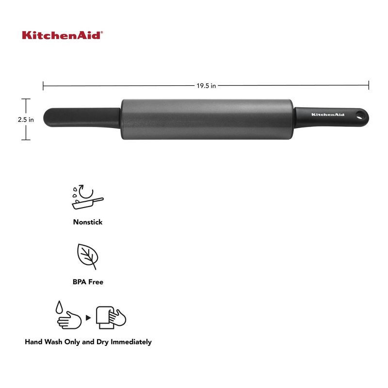 slide 3 of 7, KitchenAid Rolling Pin Black, 1 ct