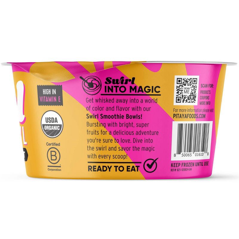 slide 4 of 9, Pitaya Foods Frozen Organic Dragon Fruit & Passion Fruit Swirl Smoothie Bowl - 8 fl oz, 8 fl oz