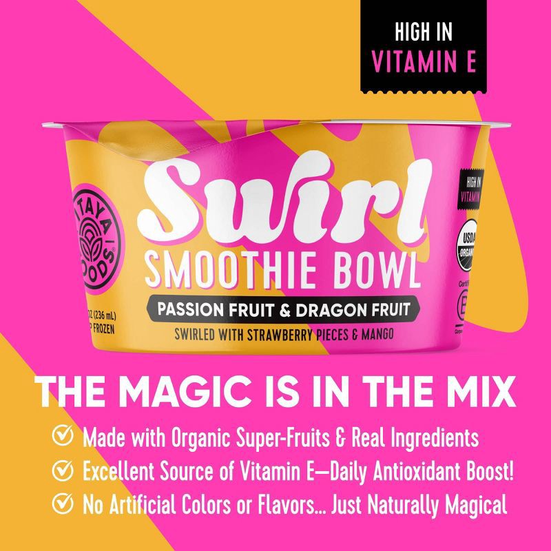 slide 5 of 9, Pitaya Foods Frozen Organic Dragon Fruit & Passion Fruit Swirl Smoothie Bowl - 8 fl oz, 8 fl oz