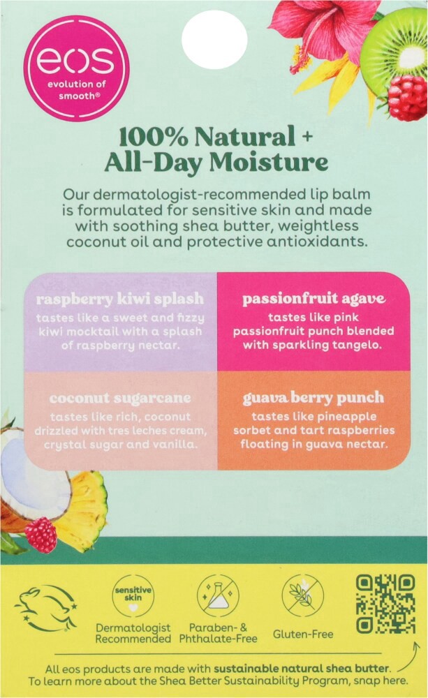 slide 3 of 3, eos® 100% Natural Organic Lip Balm Tropical Variety Pack, 4 ct / 0.14 oz