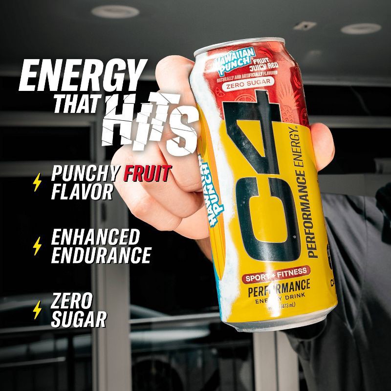 slide 4 of 9, C4 Smart Energy Hawaiian Punch Performance Energy Drink - 16oz, 16 oz