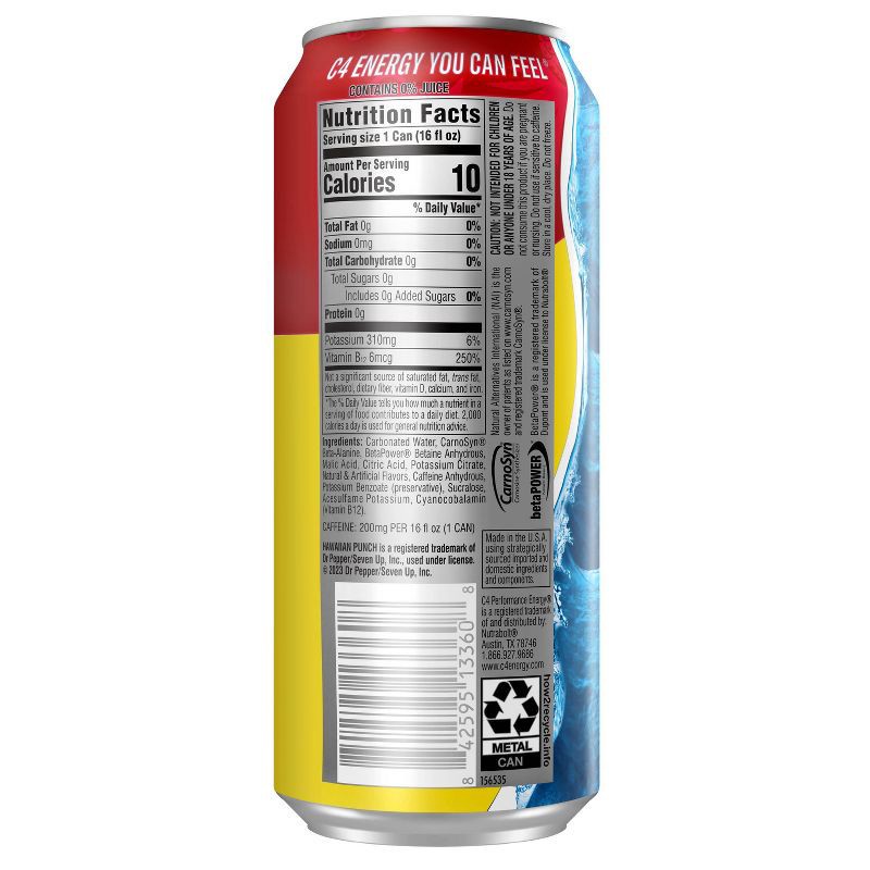 slide 8 of 9, C4 Smart Energy Hawaiian Punch Performance Energy Drink - 16oz, 16 oz