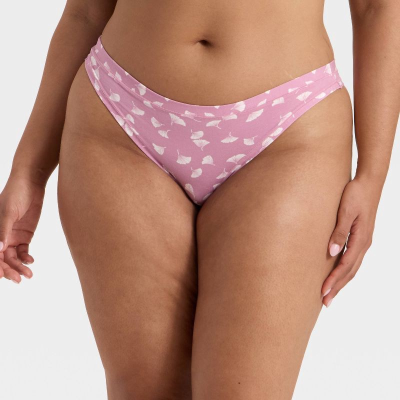 slide 4 of 5, Women's Cotton Stretch Comfort Thong Underwear - Auden™ Clay Pink XS, 1 ct