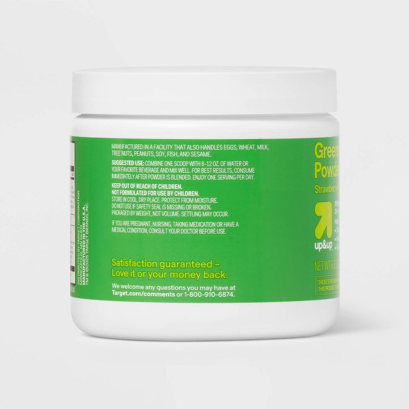 slide 4 of 6, Greens and Superfoods Supplement Powder 30srv Tub - Strawberry/Kiwi - 6.35oz - up&up™, 6.35 oz
