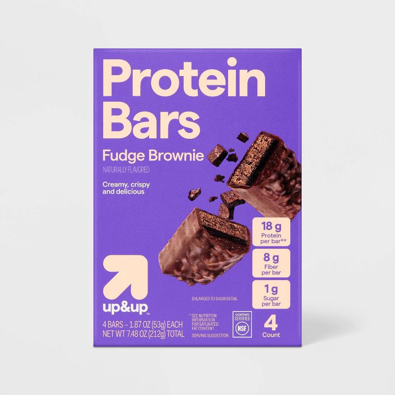 slide 1 of 5, Protein Bars - Fudge Brownie Milk Chocolate - 4ct - up&up™, 4 ct