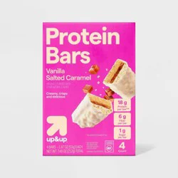 Protein Bars - Vanilla Salted Caramel - 4ct - up&up™: 0.72oz, 18g Protein Per Serving, Chewy, Ready to Eat