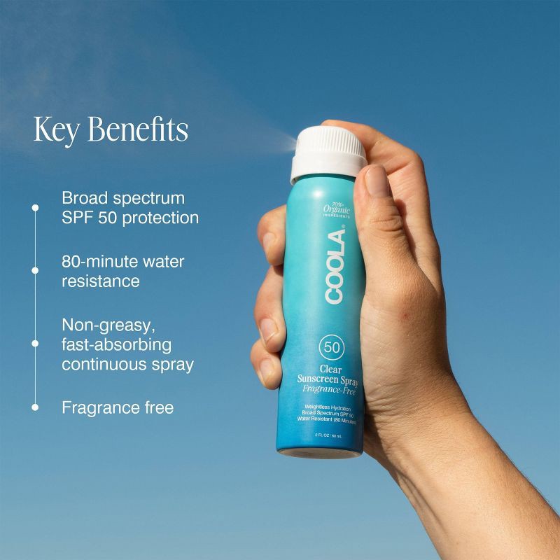slide 3 of 4, Coola Clear Sunscreen Mist - Fragrance Free - 2 fl oz - Ulta Beauty, 2 fl oz
