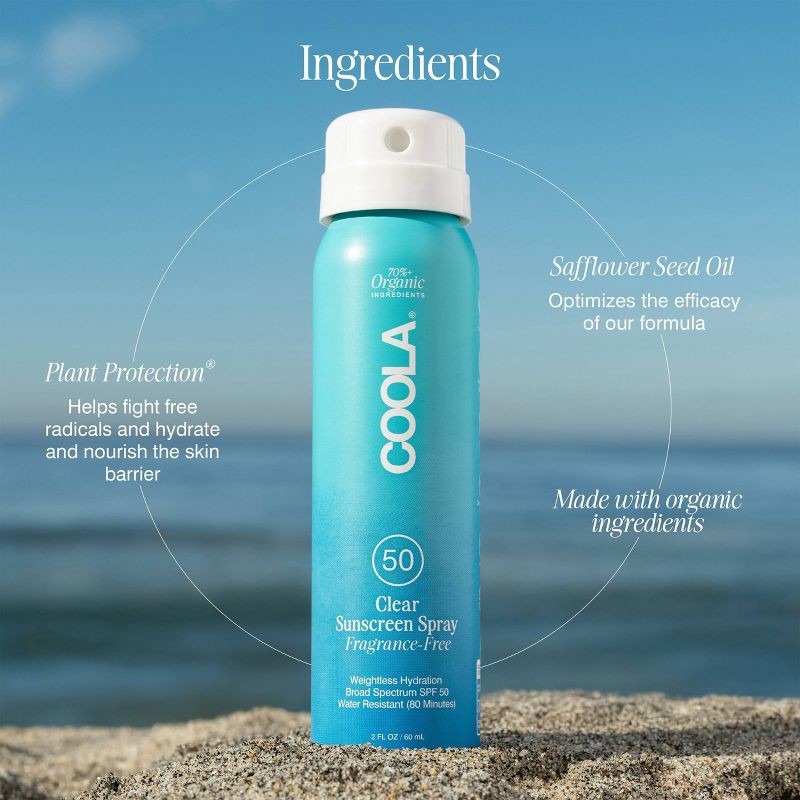 slide 4 of 4, Coola Clear Sunscreen Mist - Fragrance Free - 2 fl oz - Ulta Beauty, 2 fl oz