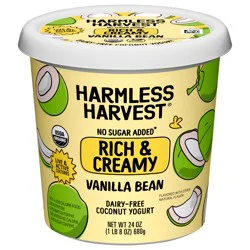 Harmless Harvest Dairy-Free Rich & Creamy Vanilla Bean Coconut Yogurt 24 oz