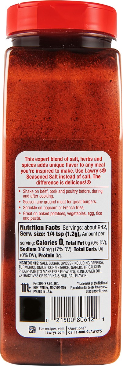 slide 5 of 9, Lawry's Seasoned Salt, 40 oz, 