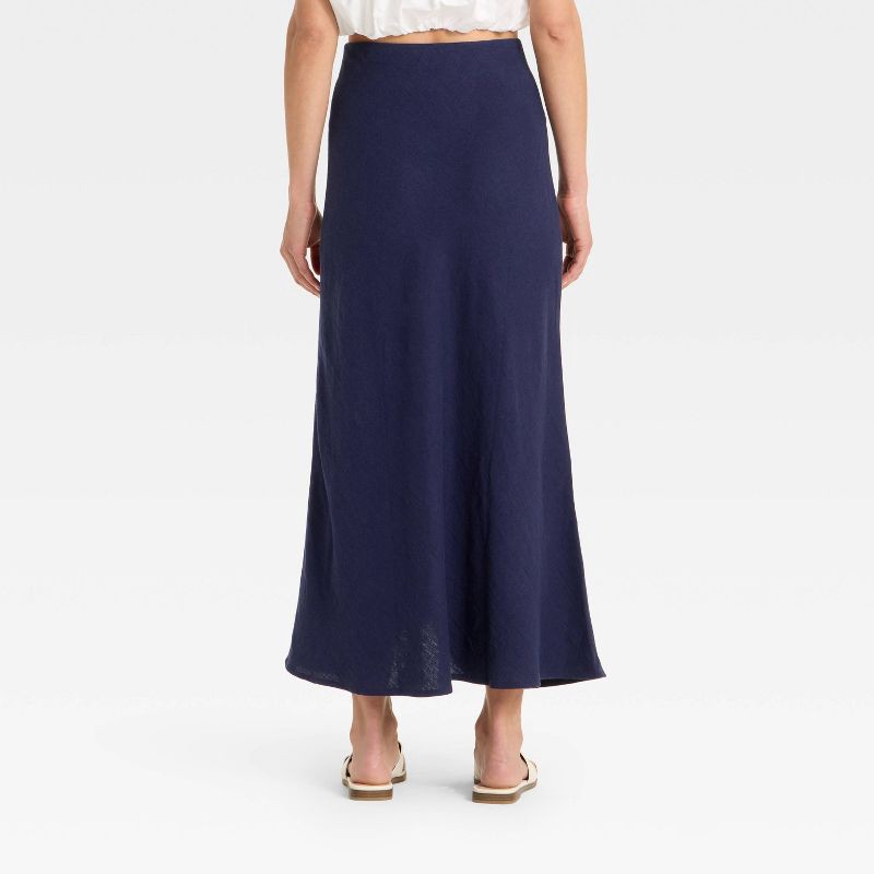 slide 2 of 3, Women's Linen Blend Maxi Skirt - A New Day™ Mood Ring Blue XS, 1 ct