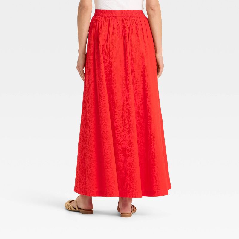 slide 2 of 3, Women's Maxi Picnic A-Line Skirt - A New Day™ Red L, 1 ct