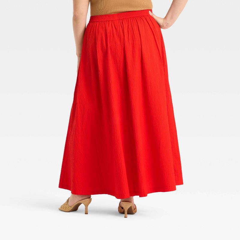 slide 2 of 3, Women's Maxi Picnic A-Line Skirt - A New Day™ Red XXL, 1 ct
