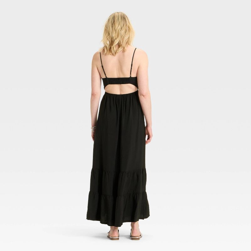 slide 2 of 3, Women's Open Back Maxi Dress - A New Day™ Black XS, 1 ct