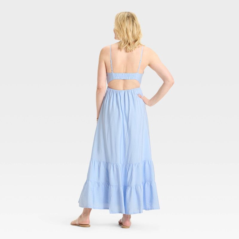 slide 2 of 3, Women's Open Back Maxi Dress - A New Day™ Blue M, 1 ct