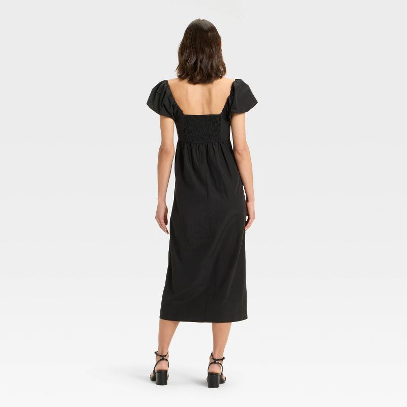 slide 2 of 3, Women's Puff Short Sleeve Maxi Dress - A New Day™ Black L, 1 ct