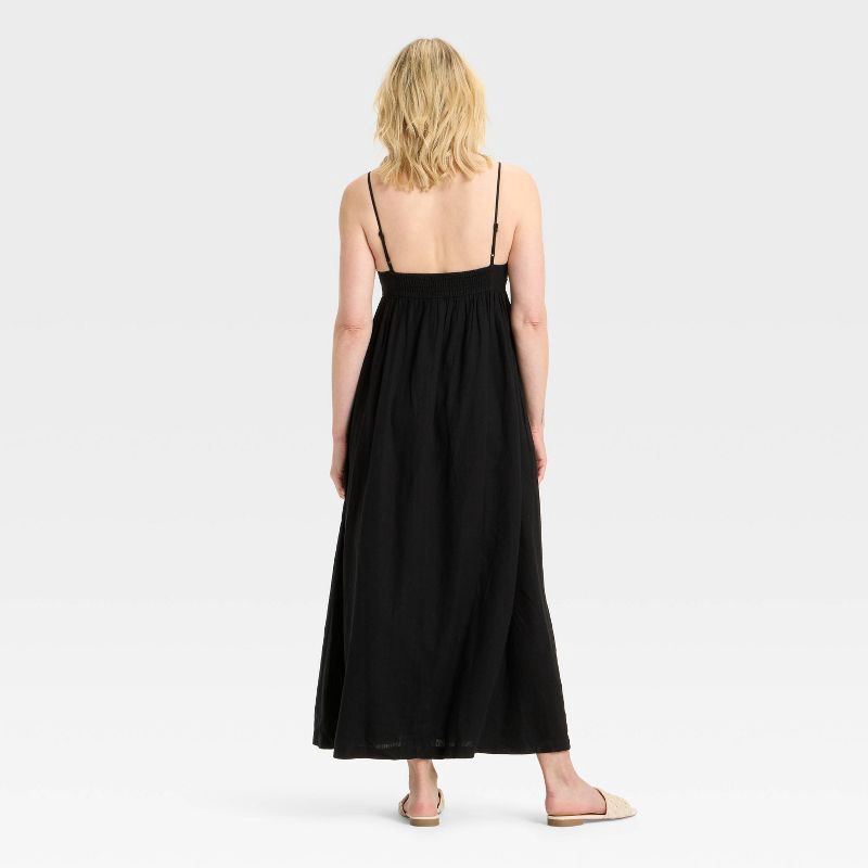 slide 2 of 3, Women's Crewel Maxi A-Line Dress - A New Day™ Black XS, 1 ct