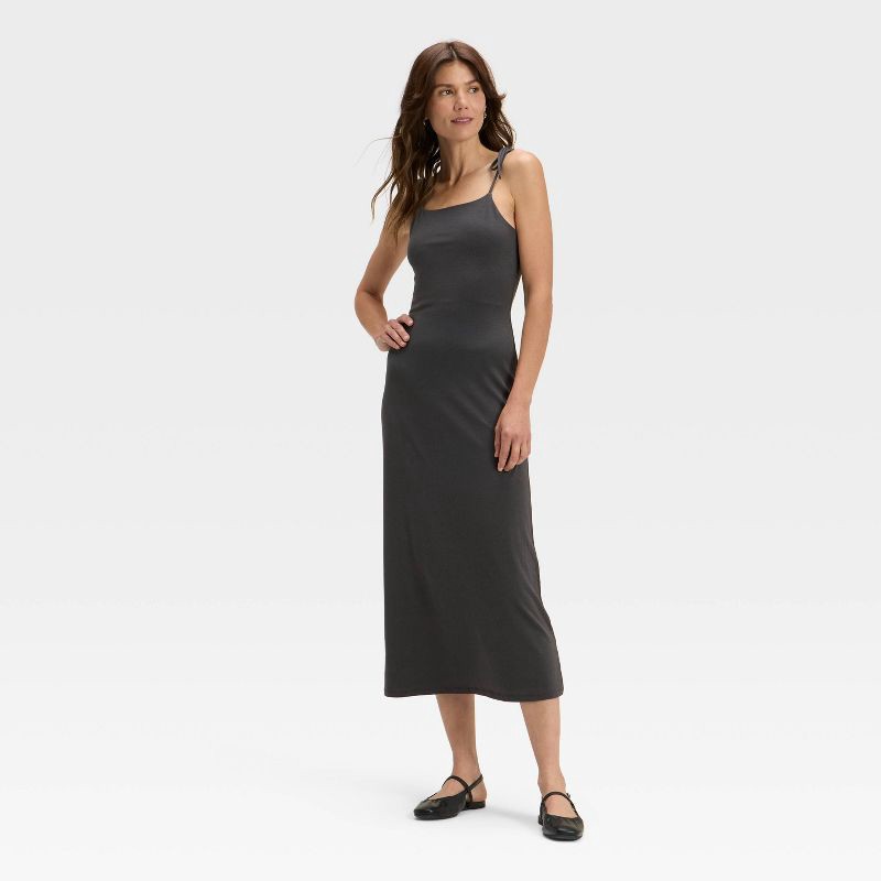 slide 3 of 3, Women's Open Back Dress - A New Day™ Gray XS, 1 ct