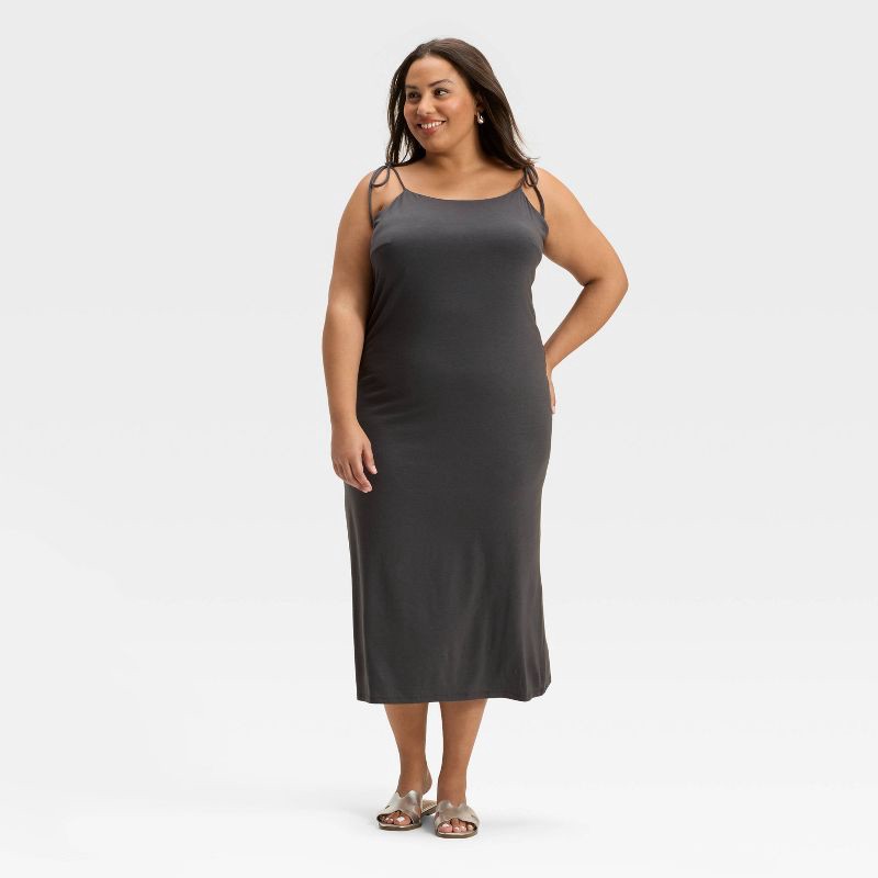 slide 3 of 3, Women's Open Back Dress - A New Day™ Gray XXL, 1 ct