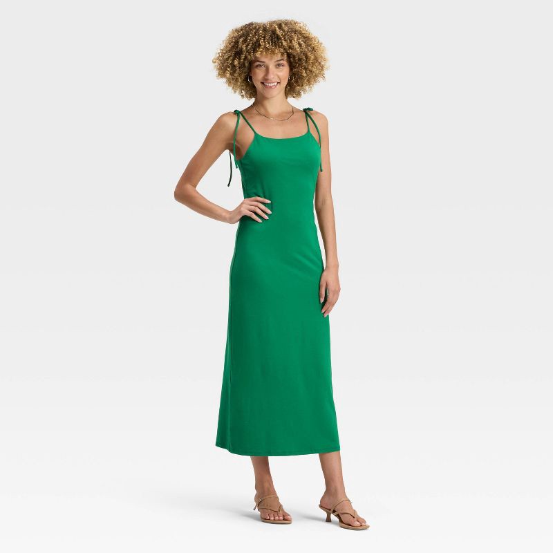 slide 1 of 3, Women's Open Back Dress - A New Day™ Green L, 1 ct