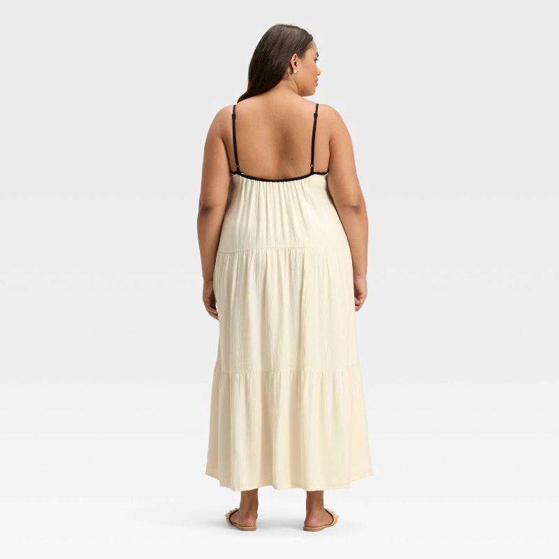 slide 2 of 3, Women's Tiered Maxi A-Line Dress - A New Day™ White XXL, 1 ct