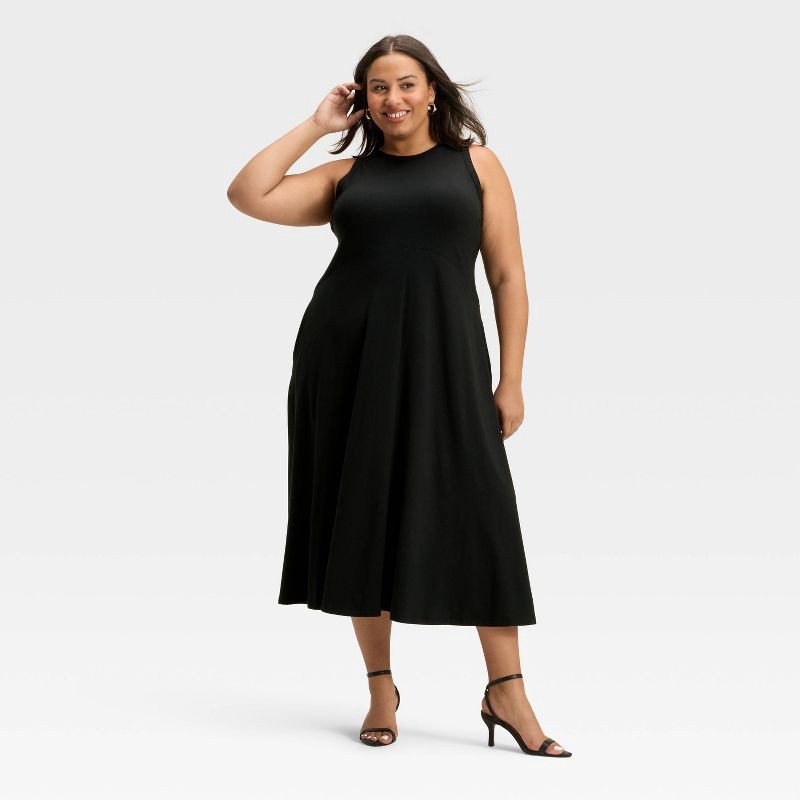 slide 1 of 3, Women's Knit Maxi Tank Dress - A New Day™ Black XXL, 1 ct