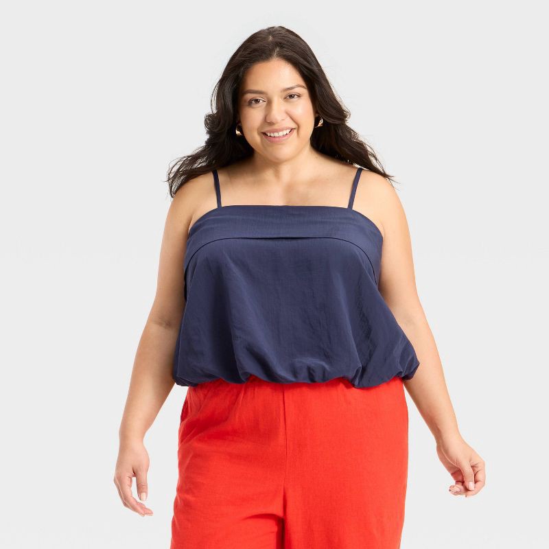 slide 1 of 3, Women's Bubble Tank Top - A New Day™ Navy XXL, 1 ct