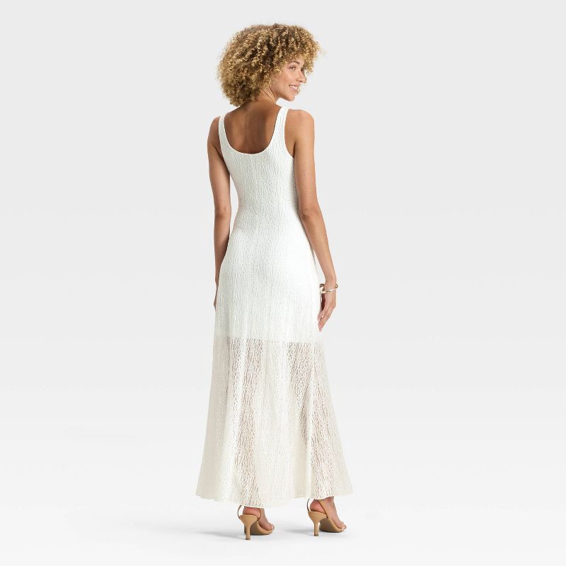 slide 2 of 3, Women's Textured Knit Maxi Dress - A New Day™ White XL, 1 ct