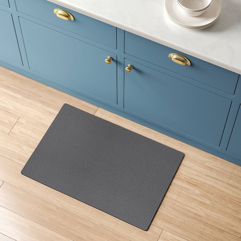 slide 2 of 4, 1'8"x2'6" Low Profile Kitchen Mat Gray - Room Essentials™, 1 ct
