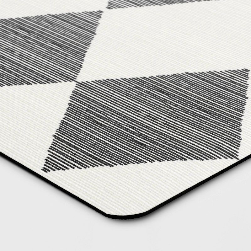 slide 3 of 4, 1'8"x2'6" Low Profile Kitchen Mat Black Diamond - Room Essentials™, 1 ct