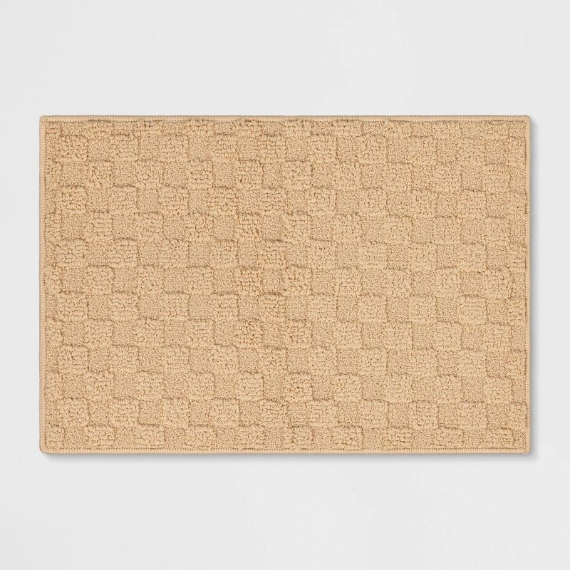 slide 1 of 4, 1'8"x2'6" Tufted Rug Tan - Room Essentials™, 1 ct