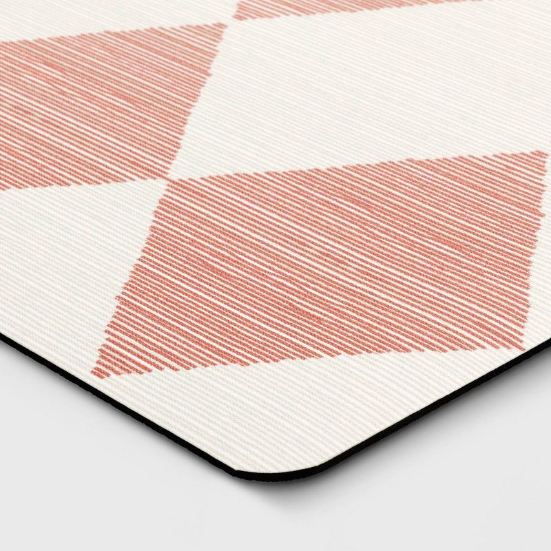 slide 3 of 4, 1'8"x2'6" Low Profile Kitchen Mat Light Red Diamond - Room Essentials™, 1 ct