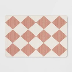 1'8"x2'6" Low Profile Kitchen Mat Light Red Diamond - Room Essentials™