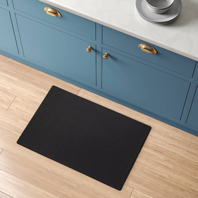 slide 2 of 4, 1'8"x2'6" Low Profile Kitchen Mat Black - Room Essentials™, 1 ct
