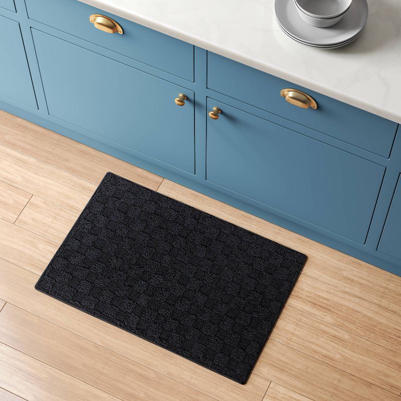 slide 2 of 4, 1'8"x2'6" Tufted Rug Black - Room Essentials™, 1 ct