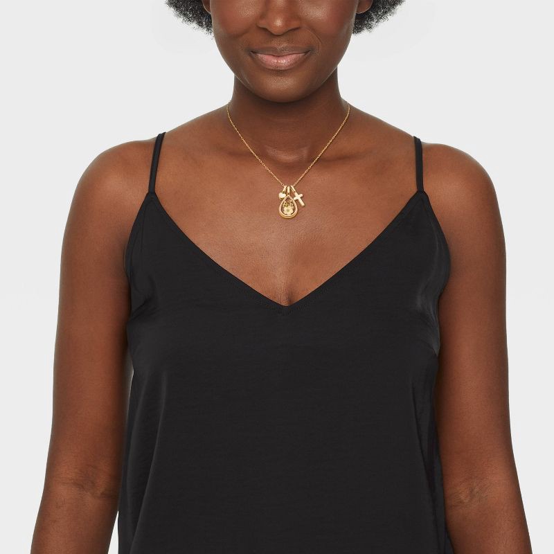 slide 2 of 4, Bella Uno Bellissima 14K Gold Dipped Meadow Flowers with Cross and Heart Pendant Necklace - Gold, 1 ct