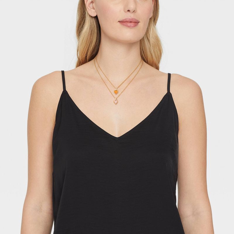 slide 2 of 4, Bella Uno Bellissima 14K Gold Dipped Heart Moodstone Pendant Necklace Set 2pc - Gold, 2 ct