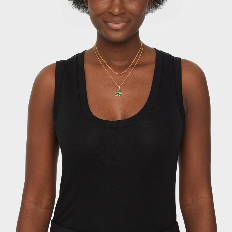 slide 2 of 4, Bella Uno Bellissima 14K Gold Dipped Butterfly Moodstone Multi-Strand Necklace - Gold, 1 ct