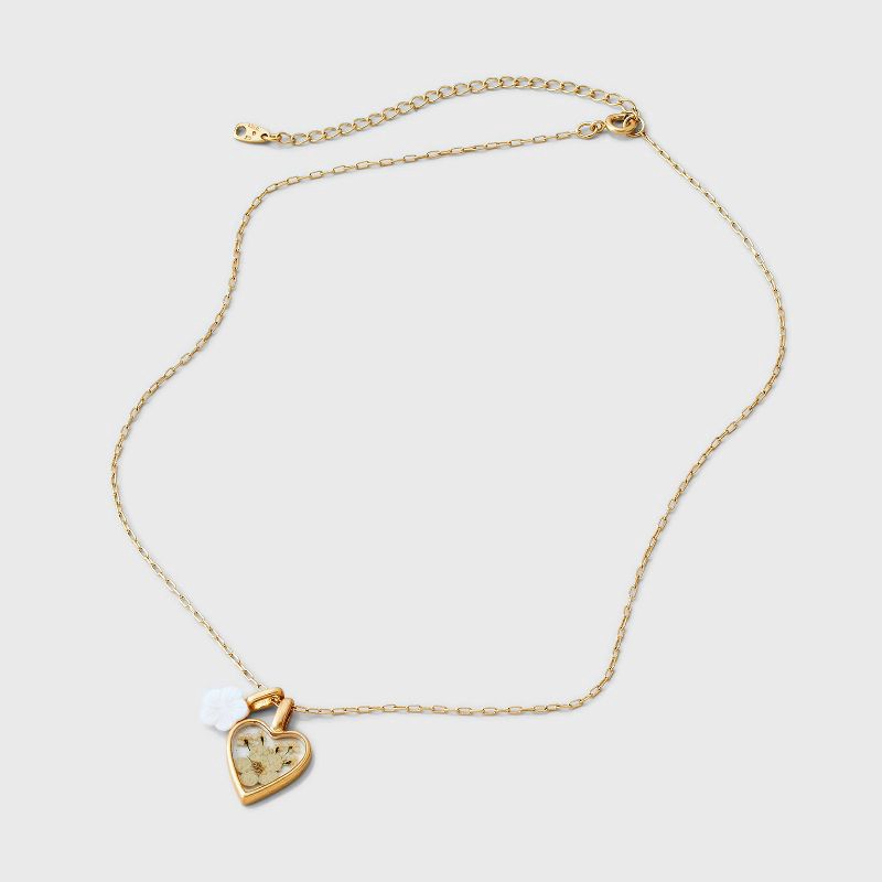 slide 3 of 4, Bella Uno Bellissima 14K Gold Dipped Jasmine with Mother of Pearl Pendant Necklace - Gold, 1 ct
