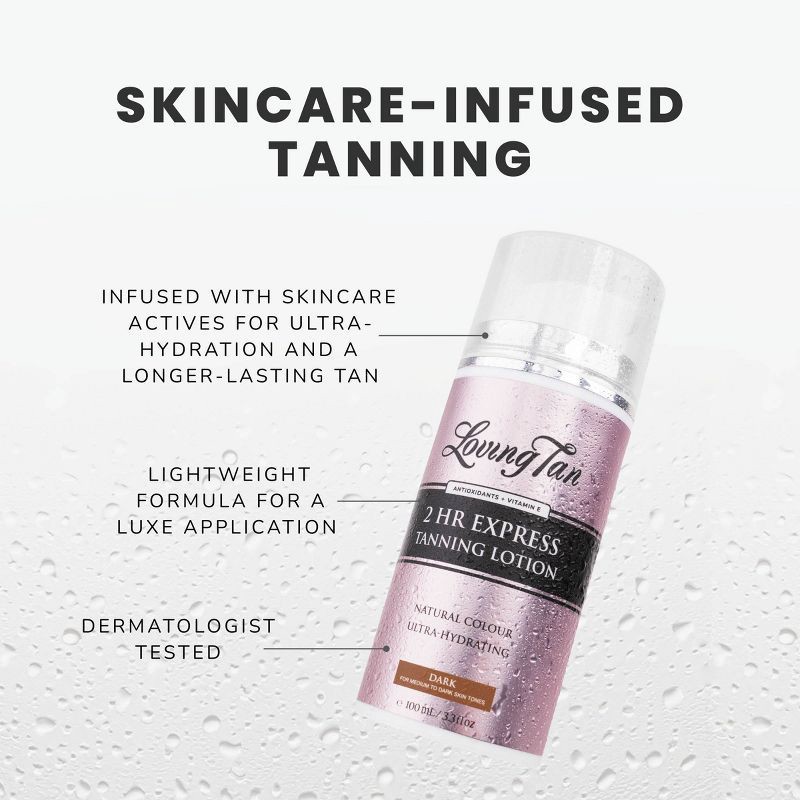 slide 3 of 7, Loving Tan 2 HR Express Tanning Lotion Dark - 3.3 fl oz - Ulta Beauty, 3.3 fl oz