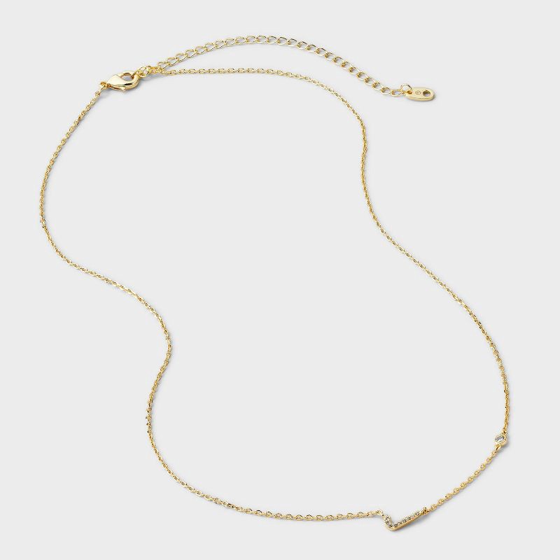 slide 3 of 4, 14K Gold Dipped Cubic Zirconia J Initial Necklace - A New Day™ Gold, 1 ct