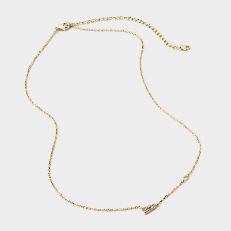 slide 3 of 4, 14K Gold Dipped Cubic Zirconia A Initial Necklace - A New Day™ Gold, 1 ct